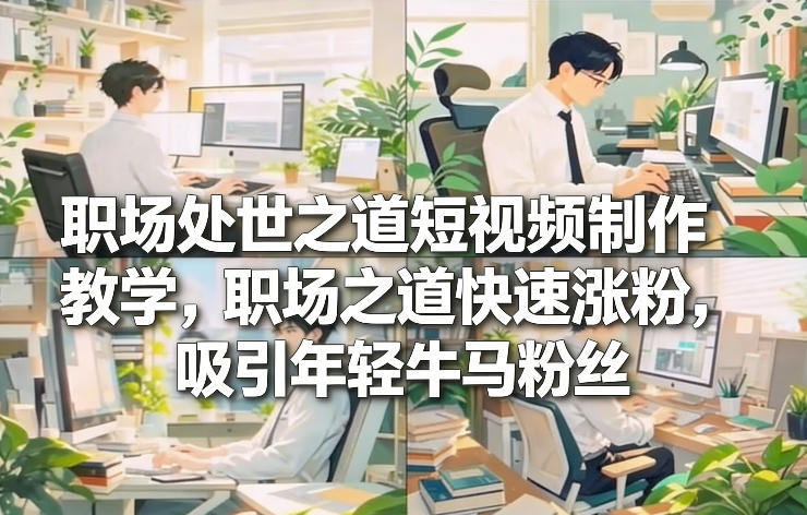 职场处世之道短视频制作教学，职场之道快速涨粉，吸引年轻牛马粉丝-朽念云创