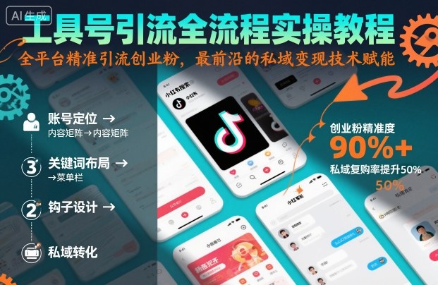 工具号引流全流程保姆级实操教程，全平台精准引流创业粉，最前沿的私域变现技术赋能-朽念云创