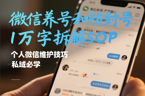 微信养号和防封号1万字拆解SOP，个人微信维护技巧，私域必学【文档】-朽念云创