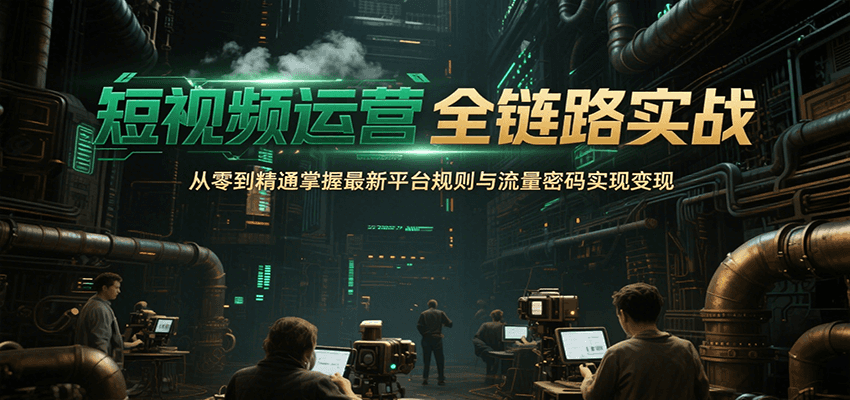 短视频运营全链路实战，从零到精通掌握最新平台规则与流量密码实现变现-朽念云创