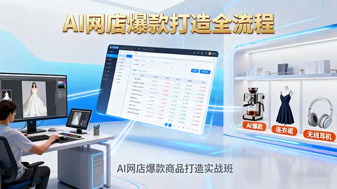 AI网店爆款商品打造实战班：AI技术实现商品图智能处理，快速搭建AI网店-朽念云创