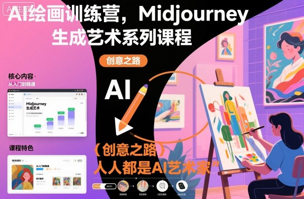 AI绘画训练营，Midjourney生成艺术系列课程，人人都是AI艺术家-朽念云创