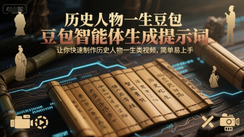 历史人物一生豆包智能体生成提示词，让你快速制作历史人物一生类视频，简单易上手-朽念云创