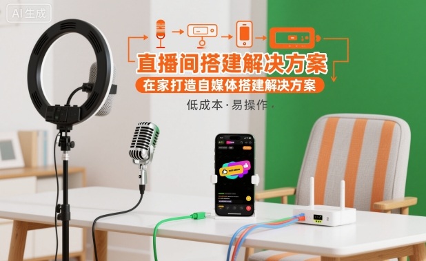 直播间搭建解决方案，在家打造自媒体搭建解决方案-朽念云创