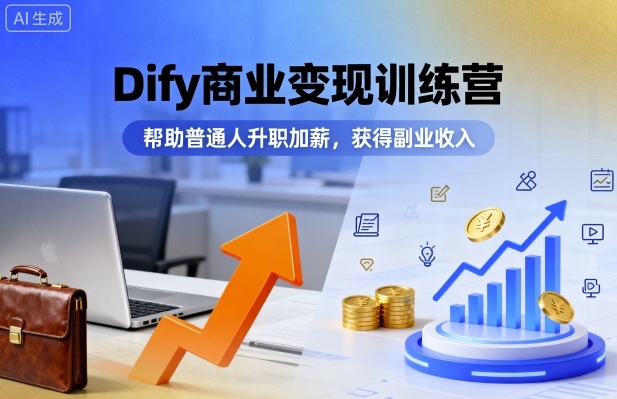 Dify商业变现训练营，帮助普通人升职加薪，获得副业收入-朽念云创