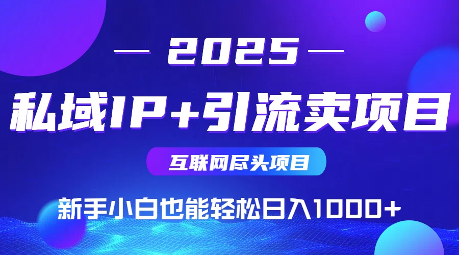 2025网创尽头项目，私域IP+引流，新手小白也能在家日入1000+-朽念云创