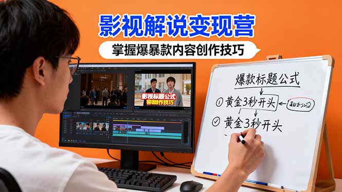 影视解说变现营：通过30+实战案例爆款内容创作技巧，掌握影视解说盈利密码-朽念云创