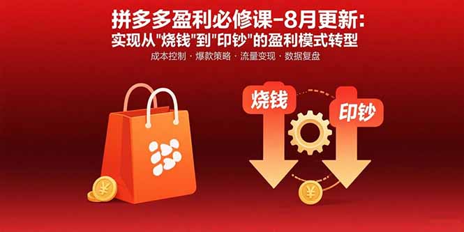 拼多多盈利必修课-8月更新:突破运营瓶颈 实现从烧钱到印钞的盈利模式转型-朽念云创