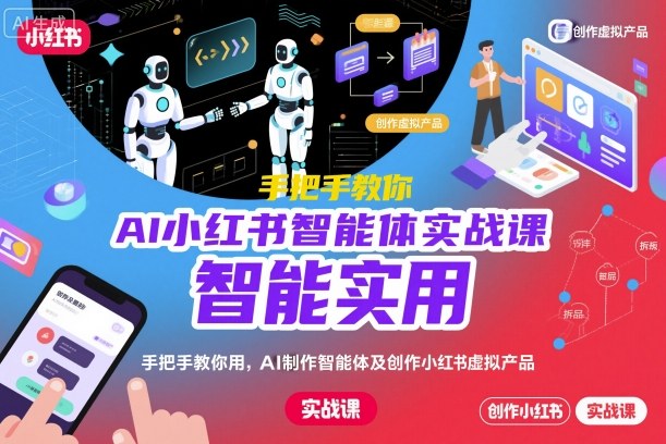 AI小红书智能体实战课,手把手教你用AI制作智能体及创作小红书虚拟产品,提效+内容商业化-朽念云创