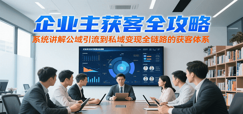 企业主获客全攻略，系统讲解公域引流到私域变现全链路的获客体系-朽念云创