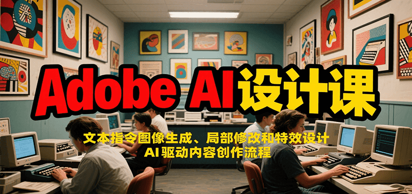Adobe AI设计课：文本指令图像生成、局部修改和特效设计，AI驱动内容创作流程-朽念云创