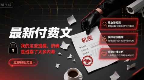 最新付费文:我的这些提醒,的确是透露了太多内幕-朽念云创