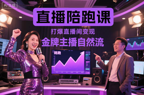 直播陪跑课，金牌主播自然流打爆直播间，复制高变现玩法-朽念云创