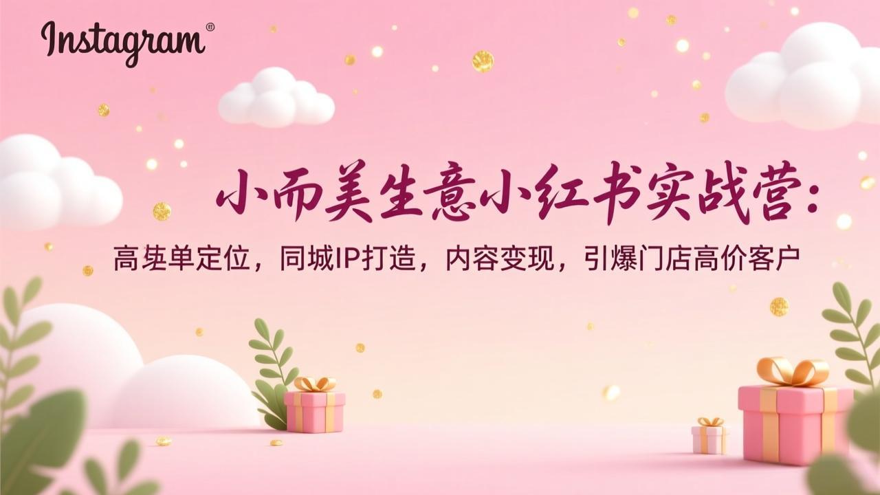 小而美生意小红书实战营：高客单定位，同城IP打造，内容变现，引爆门店高价客户-朽念云创