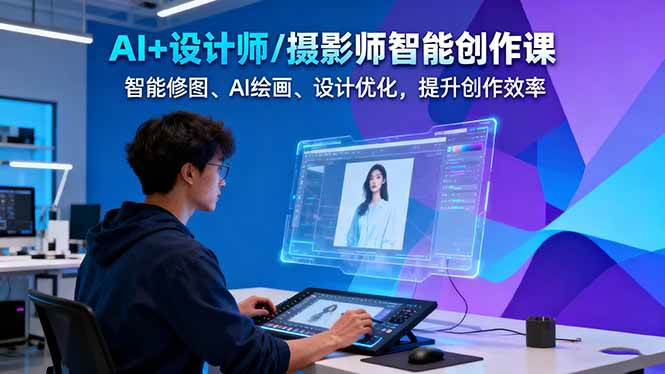 AI+设计师/摄影师智能创作课:智能修图、AI绘画、设计优化,提升创作效率-朽念云创