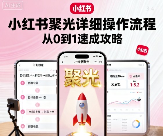 小红书聚光详细操作流程，小红书聚光从0到1速成攻略-朽念云创