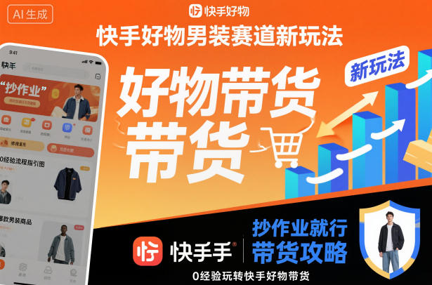 快手好物男装赛道新玩法，抄作业就行，0经验玩转快手好物带货-朽念云创