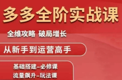 大炮·拼多多全阶实战课程(更新2026)-朽念云创