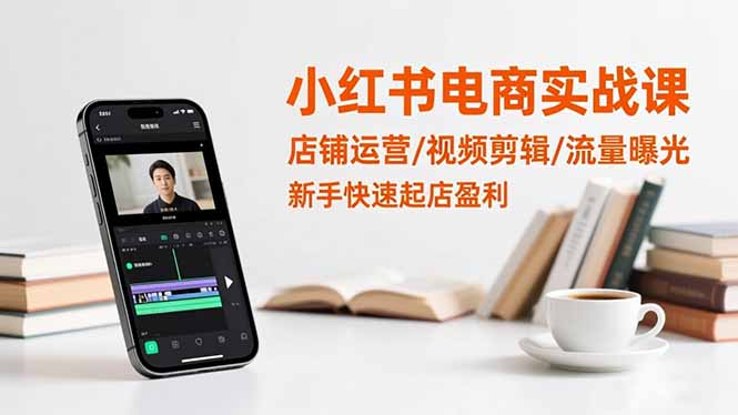 小红书电商实战课：店铺运营/视频剪辑/流量曝光，新手快速起店盈利-朽念云创