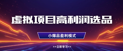 虚拟项目高利润选品方法，做好单店利润1W+，可多店倍增利润-朽念云创