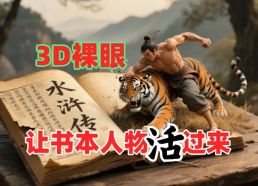 书本人物裸眼3D视频,新的玩法,流量超猛,保姆级教程-朽念云创