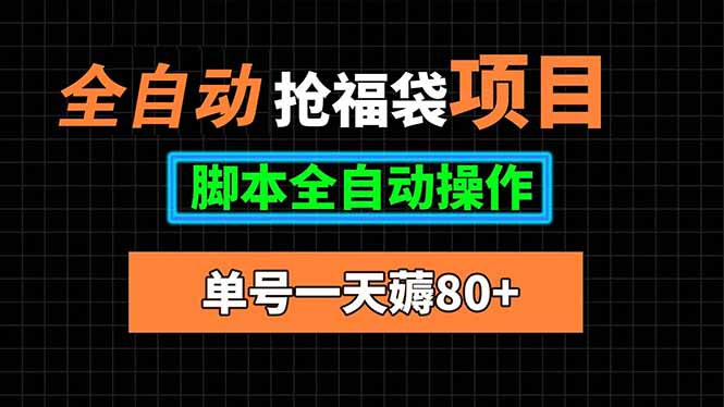 全自动抢福袋项目，单号一天80+脚本全自动操作-朽念云创