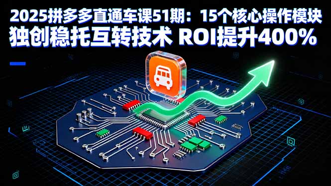 2025拼多多直通车课51期：15个核心操作模块 独创稳托互转技术 ROI提升400%-朽念云创