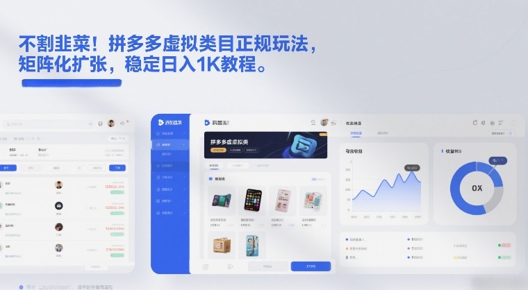 不割韭菜！拼多多虚拟类目正规玩法，矩阵化扩张，稳定日入1K教程【揭秘】-朽念云创