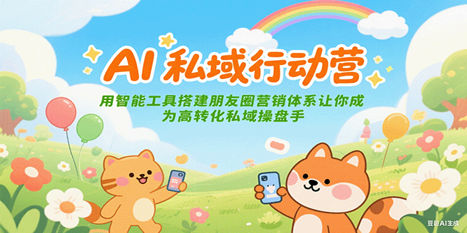 AI私域行动营：用智能工具搭建朋友圈营销体系让你成为高转化私域操盘手-朽念云创