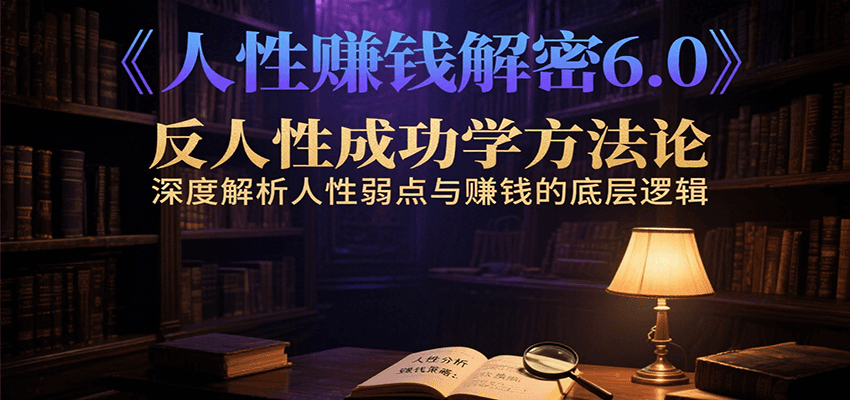 人性赚钱解密6.0，反人性成功学方法论，深度解析人性弱点与赚钱的底层逻辑-朽念云创