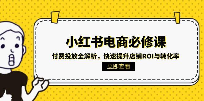 小红书电商必修课：付费投放全解析，快速提升店铺ROI与转化率-朽念云创