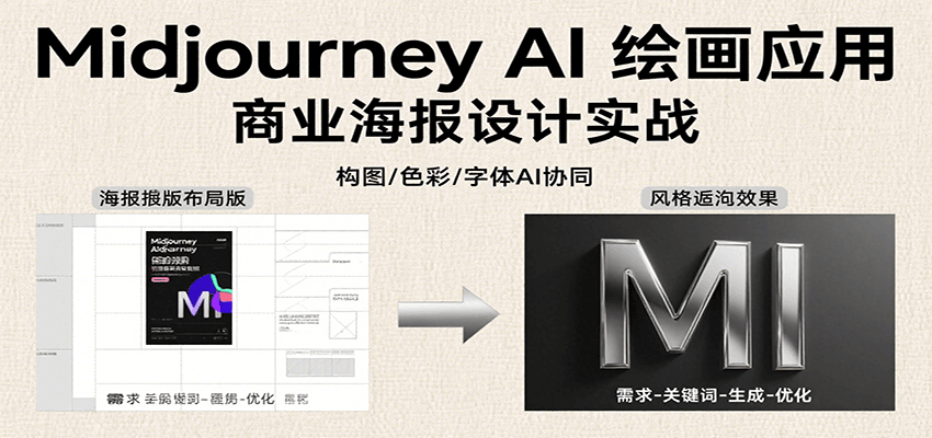 Midjourney AI绘画应用，关键词指令解析、漫画头像制作、海报设计、3D人物生成等-朽念云创