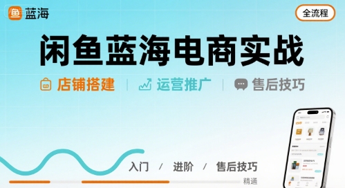 闲鱼蓝海电商实战，店铺搭建运营售后全流程-朽念云创