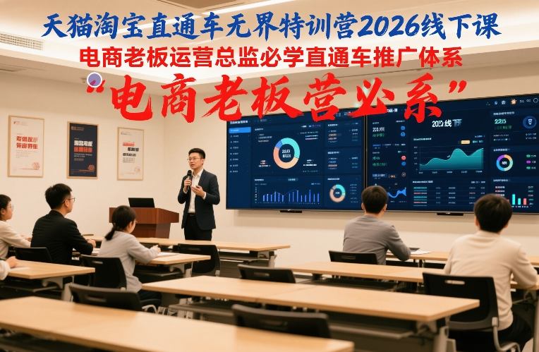 天猫淘宝直通车无界特训营2026线下课，电商老板运营总监必学直通车推广体系-朽念云创