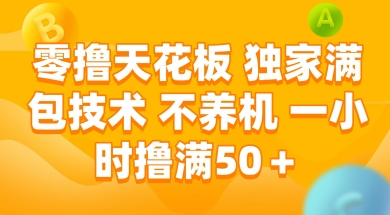 零撸天花板，独家满包技术 不养机 一小时撸满50+【揭秘】-朽念云创