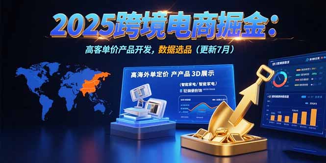 2025跨境电商掘金：蓝海市场定位，高客单价产品开发，数据选品(更新7月-朽念云创