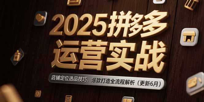 2025拼多多运营实战：店铺定位选品技巧，爆款打造全流程解析(更新6月-朽念云创