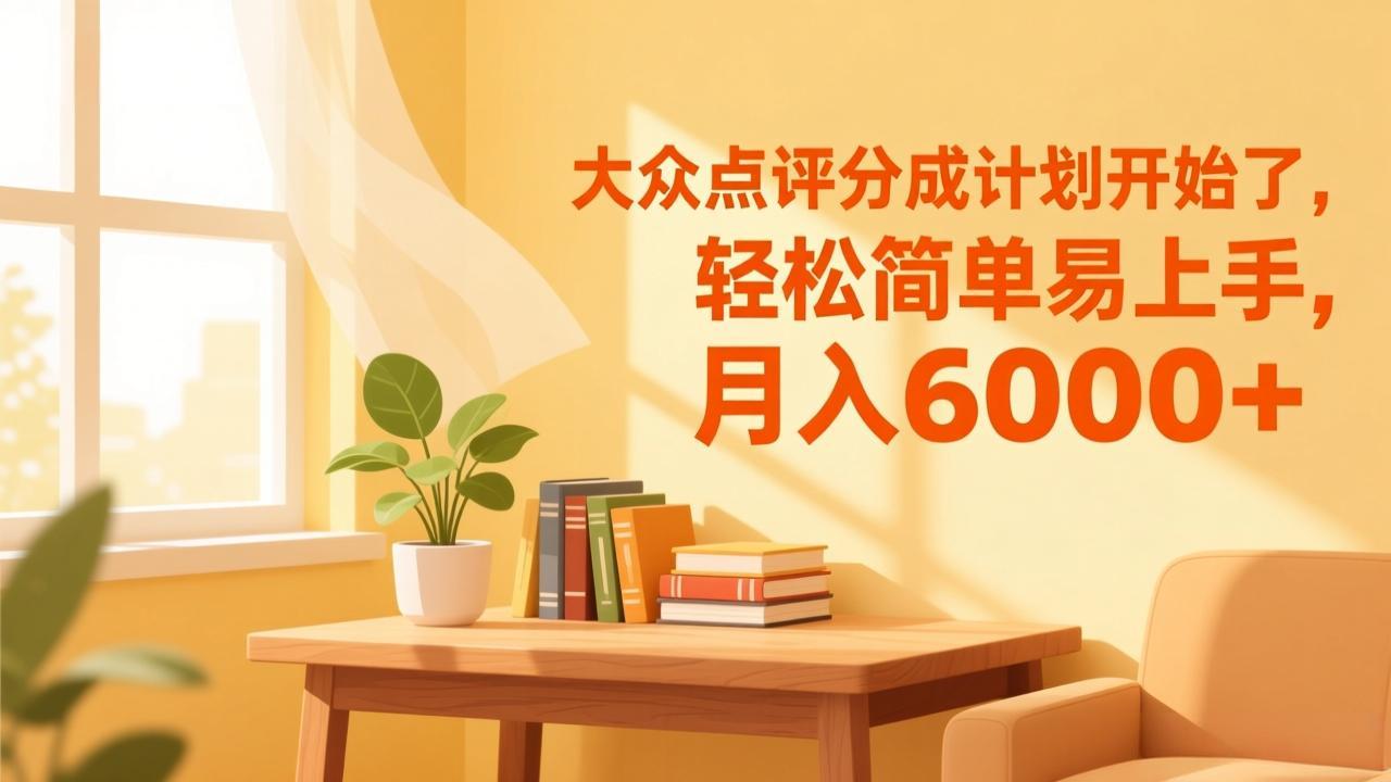 大众点评分成计划开始了，轻松简单易上手，月入6000+-朽念云创