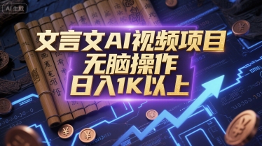 文言文AI视频项目，无脑操作，日入1K以上-朽念云创