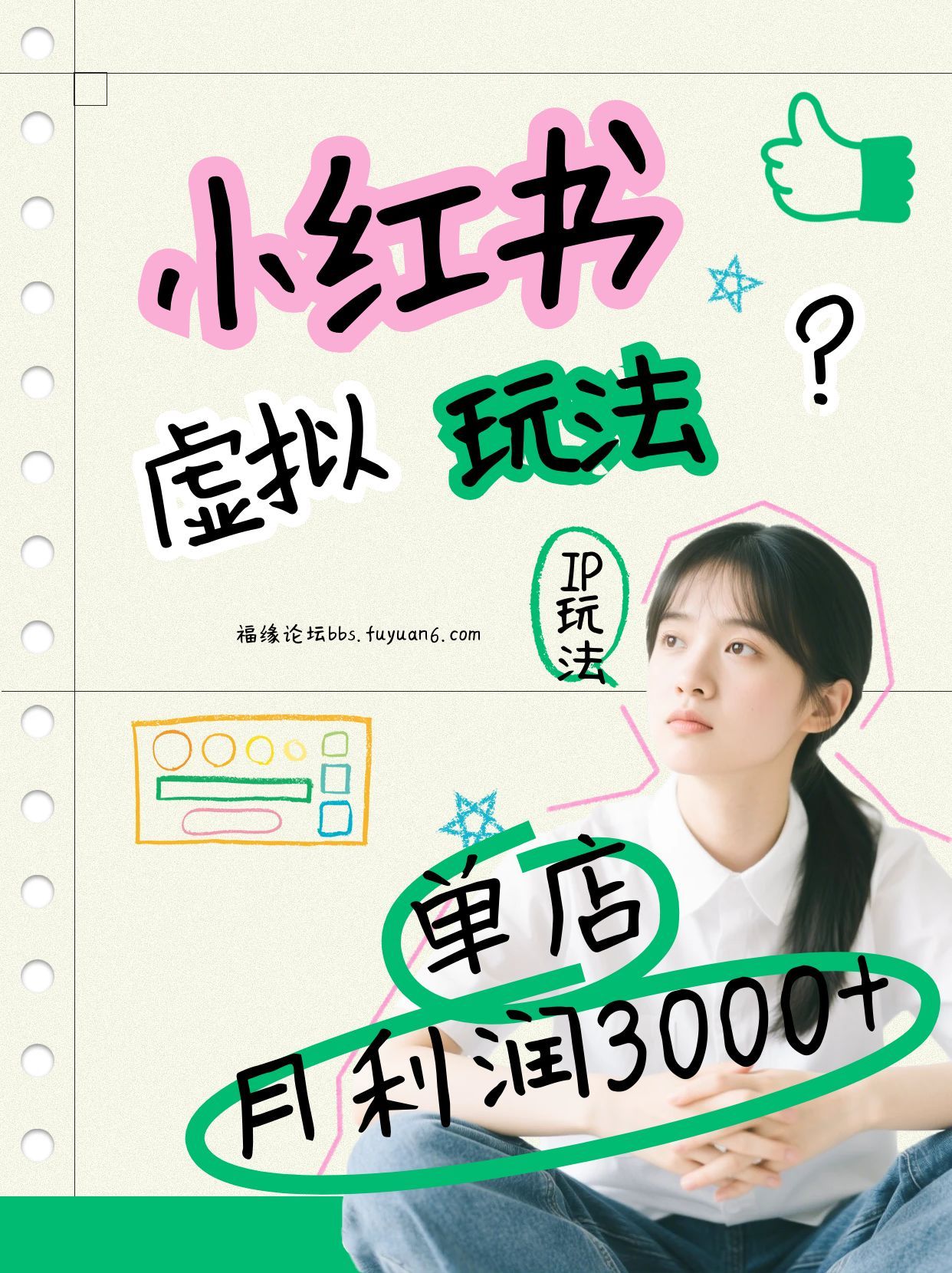 小红书虚拟玩法(铺货流和单品玩法)，单店月利润3000+，IP打法+原创商品(0违规)-朽念云创