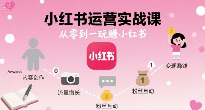 小红书运营实战课，从零到一玩賺小红书-朽念云创