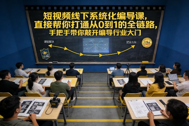 短视频线下系统化编导课，直接帮你打通从0到1的全链路，手把手带你敲开编导行业大门-朽念云创