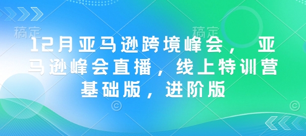 12月亚马逊跨境峰会, 亚马逊峰会直播,线上特训营基础版,进阶版-朽念云创