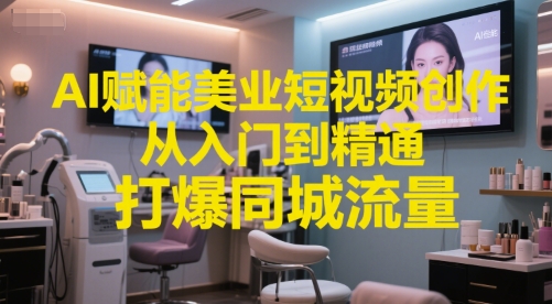 AI赋能美业短视频创作，从入门到精通，打爆同城流量，超级AI工具短视频实操落地-朽念云创