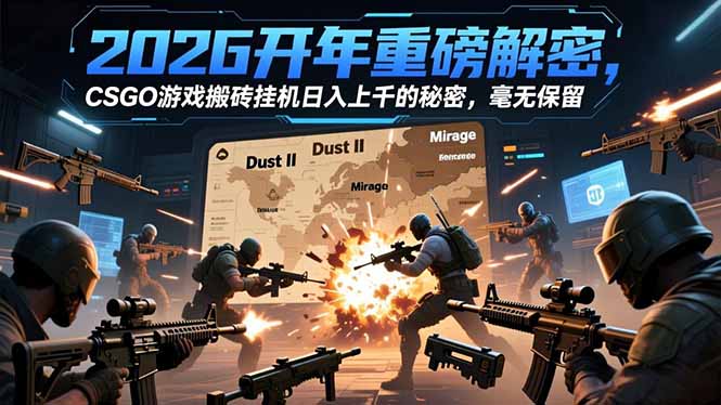2026开年重磅解密，CSGO游戏搬砖挂机日入上千的秘密，毫无保留-朽念云创