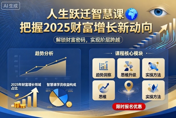 人生跃迁智慧课，把据2025财富增长新动向-朽念云创