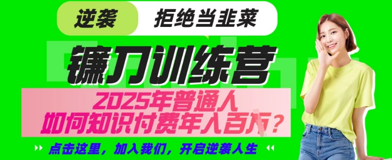 【网创项目终点站-镰刀训练营超级IP合伙人】25年普通人如何通过“知识付费”年入百个-仅此一版【揭秘】-朽念云创