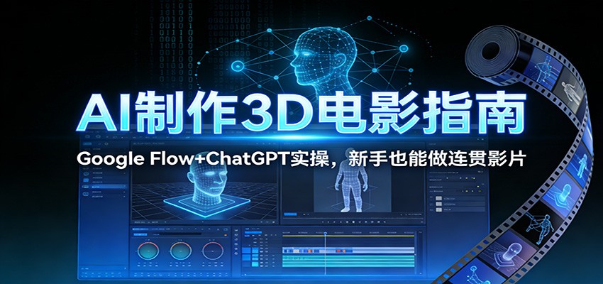 AI制作3D电影指南：Google Flow+ChatGPT实操，新手也能做连贯影片-朽念云创