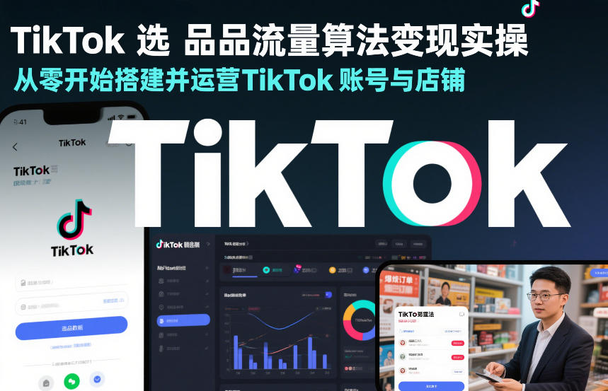 TikTok选品流量算法变现实操，从零开始搭建并运营TikTok账号与店铺-朽念云创