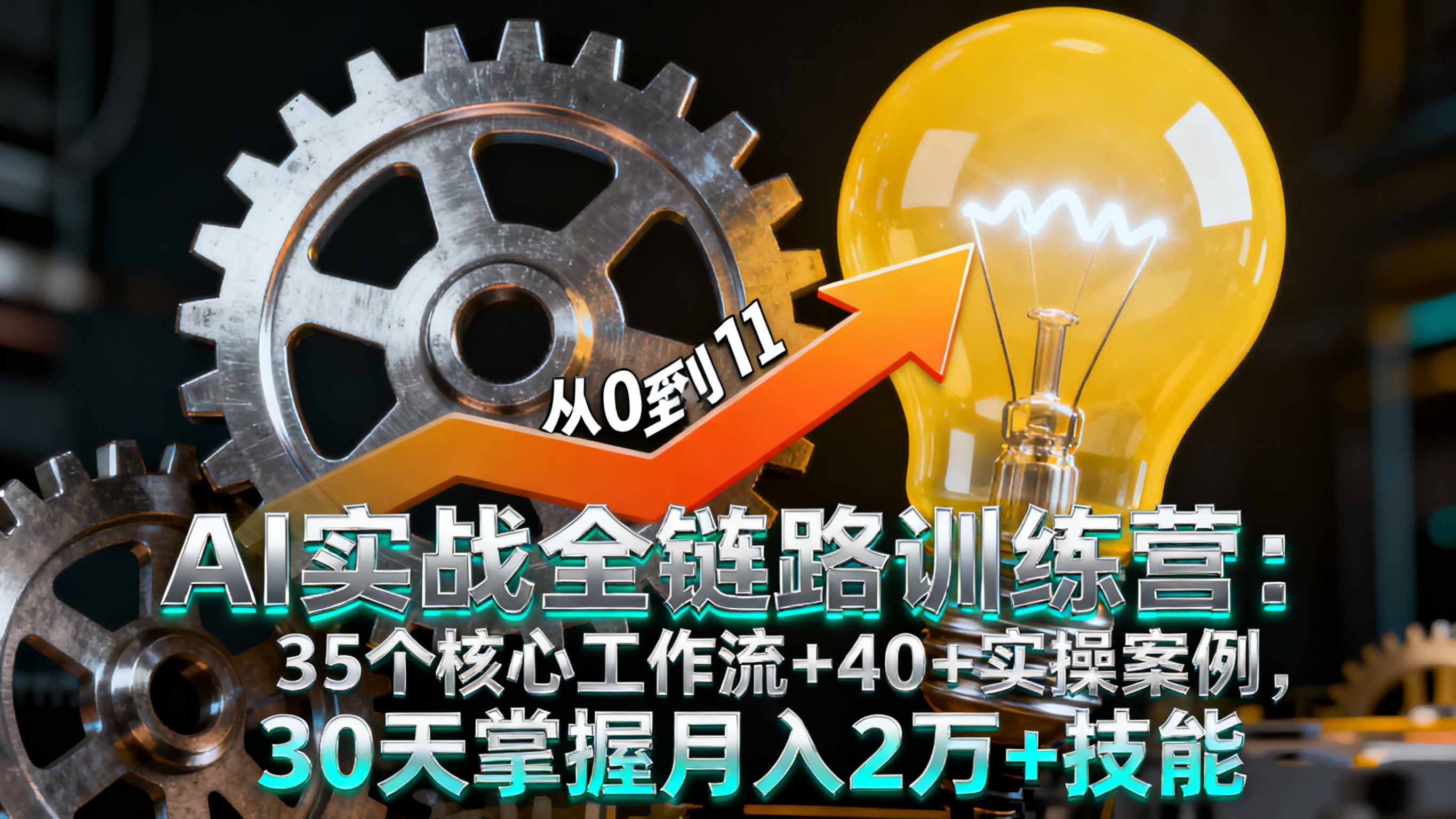 AI实战全链路训练营：35个核心工作流+40+实操案例，30天掌握月入2万+技能-朽念云创